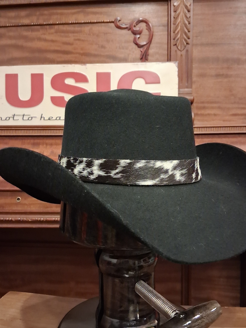 Black Master Hatters Of Texas Felt Western Hat with Patterned Band